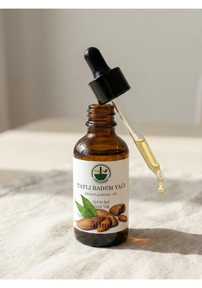 Soğuk Sıkım Tatlı Badem Yağı Sweet Almond Oil Prunus Amygdalus Dulcis Saf Doğal 50 Ml 50 ML