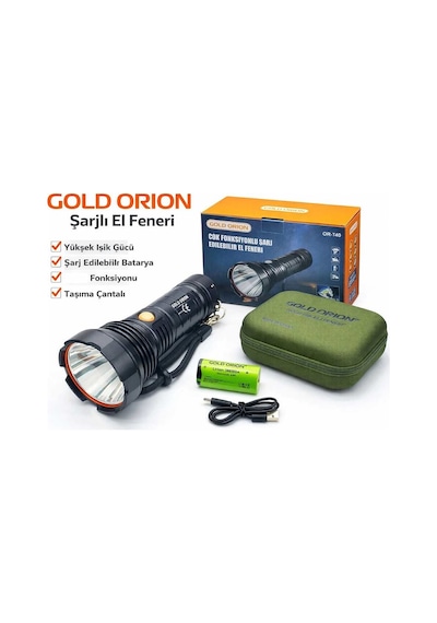 Gold Orion Or-t40 100w 5000 Lümen Led Şarjlı El Feneri Evimdeyokyok Altın
