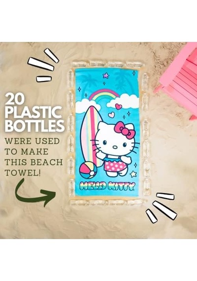 Franco Sanrio Hello Kitty Süper Yumuşak Hafif%100 Geri Dönüştürülmüş Plaj Havlusu Geri Dönüştürülmüş Plastik Şişelerden Üretilmiştir, 147 Cm X 71 Cm %100 Resmi Lisanslı Sanrio Ürünü Açık Franco Sanrio Hello Kitty Süper Yumuşak Hafif%100 Geri Dönüştürülmüş Plaj Havlusu Geri Dönüştürülmüş Plastik Şişelerden Üretilmiştir, 147 Cm X 71 Cm %100 Resmi Lisanslı Sanrio Ürünü Açık