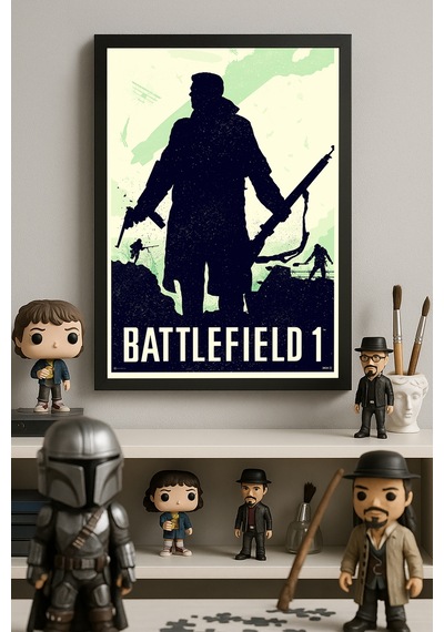 Battlefield Siyah Ahşap Çerçeveli Poster, Dekoratif Oyun Duvar Tablosu