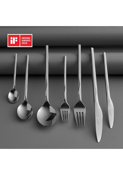 Jumbo Fluctus 84 Parça 12 Kişilik Çelik Çatal Kaşık Bıçak Takımı Çelik