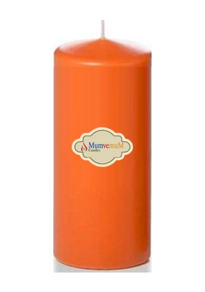 3 Lü Turuncu Set Mum Çap :6 Cm Mavi