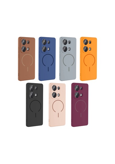 Xiaomi Redmi Note 13 Pro 4g Kılıf Magsafe Destekli Kamera Korumalı Yumuşak Silikon Pazarplus Rose Pembe