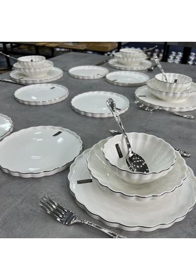 Royking Twist Silver 24 Parça Yemek Takımı Hrn 018 Gümüş