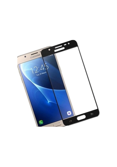 Samsung Uyumlu Galaxy J7 Prime Siyah Tam Kaplayan Ekran Koruyucu Cam