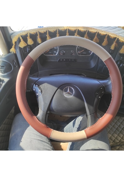 Mercedes Axor 1840 Direksiyon Kılıfı Kahverengi Krem