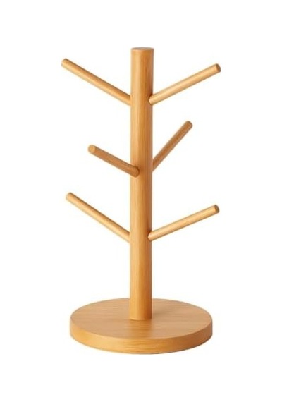 Ahşap Bambu Kupa Bardak Askısı 6&apos Lı Stand Doğal Mutfak Tezgahı İçin Kupa Standı Bardak Tutucu Modern Dekoratif Dayanıklı Kolay Kurulumlu Organizer Yuvarlak 000 Açık Krem