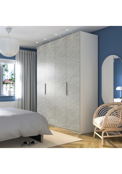 Ikea Beyaz Sağlam Kapaklı Gardırop 200x60x236 Cm