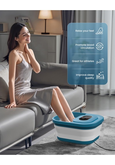 Comfıer Isılı Ayak Spa Masajı, Isıtmalı Ayak Banyosu, Kabarcıklar, Titreşim, Sıcaklık Kontrolü, Pedikür Ponza Taşı, Akıllı Zamanlayıcı, Mavi