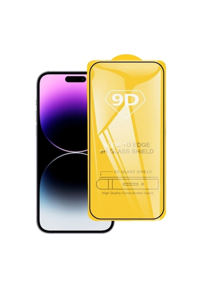 Ally Apple Uyumlu iPhone 14 Pro 6.1 Full Glue-Tempered Cam Ekran Koruyucu