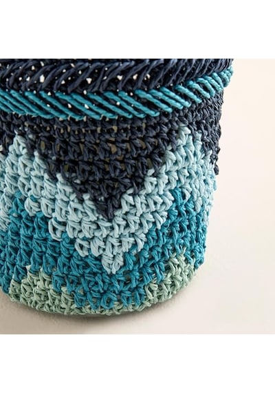 Boho Coastal Tığ İşi Kokulu Mum 12x13 Cm Mavi Diğer