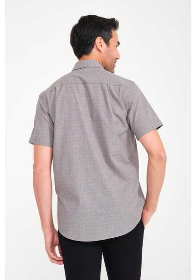 Klasik Kısa Kol Açık Zemin Kutu Desen Keten Cotton Hediye Kutulu Erkek Gömlek Fs-000745 - Gri-1671 Klasik Kısa Kol Açık Zemin Kutu Desen Keten Cotton Hediye Kutulu Erkek Gömlek Fs-000745 - Gri-1671