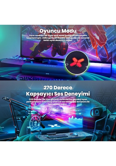Oxs Thunder Lite Pc Oyun Soundbar Sanal Surround 2.0 Hdmı/aux/optik Bluetooth 5.0