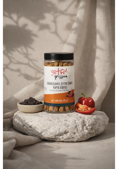 Get Fit Glutensiz & Şekersiz Karabuğdaylı Zeytin Ezmeli Kapya Biberli Grissini 80 G