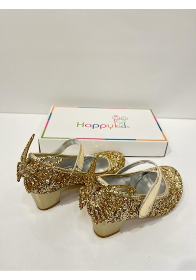 Butikhappykids Kız Çocuk Abiye Ayakkabı Gold Kelebekli Pırıltılı Parti -doğum Günü Topuklu Kız Çocuk Ayakkabı Gold Altın Butikhappykids Kız Çocuk Abiye Ayakkabı Gold Kelebekli Pırıltılı Parti -doğum Günü Topuklu Kız Çocuk Ayakkabı Gold Altın