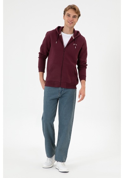 U.S. Polo Assn. Erkek Regular Fit Koyu Bordo Şardonlu Örme Hırka 50313755-VR177