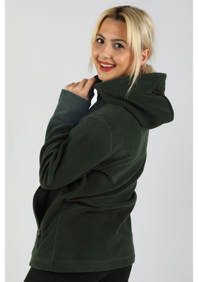 Kadın Kapüşonlu Yeşil Sweatshirt Yeşil