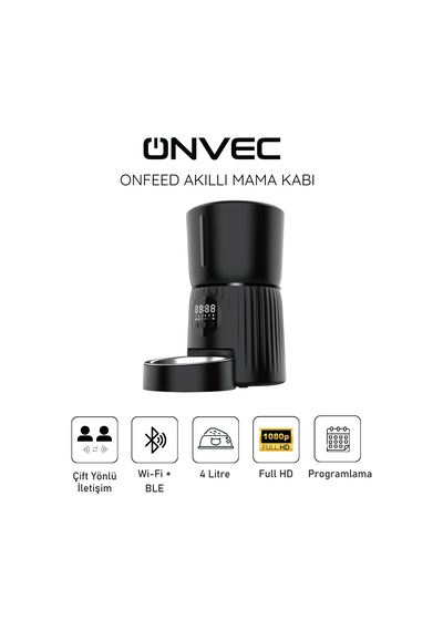 Onvec Onfeed Siyah Akıllı Mama Kabı