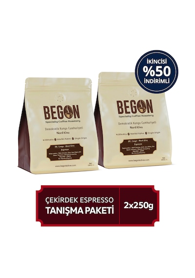 Begon Kahve Nord Kivu Premium Espresso Çekirdek Kahve 2 x 250 G
