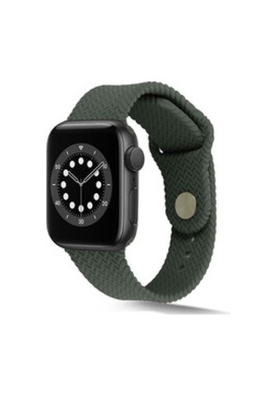 Apple Watch Uyumlu 44mm Krd-37 Silikon Kordon - Koyu Yeşil