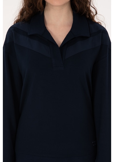 U.S. Polo Assn. Kadın Lacivert Polo Yaka Sweatshirt 50309082-VR033