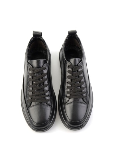 Bambi Siyah Siyah Floter Hakiki Deri Erkek Sneaker E01807061043