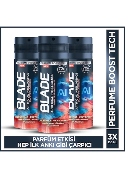Blade Artificial Intelligence 1.0 Erkek Sprey Deodorant 3 x 150 ML
