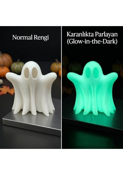 Sevimli Hayalet Figürü - Fosforlu Glow Plastik Masaüstü Biblo