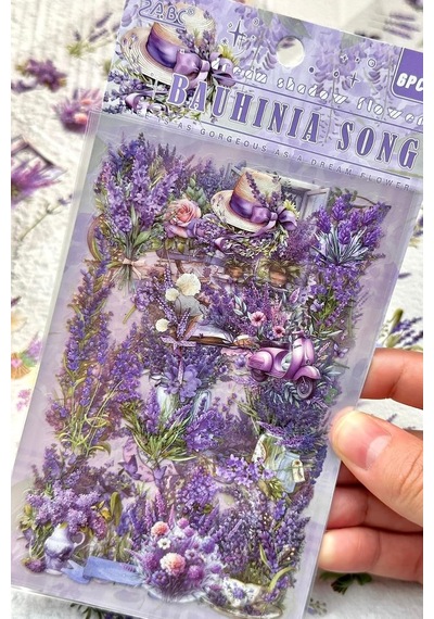 Kolbi Craft 6 Sayfa 74 Adet Şeffaf Mor Lavanta Çiçek Sticker Bullet Journal Scrapbook Laptop Ajanda Planlayıcı 3 Adet Çok Renkli