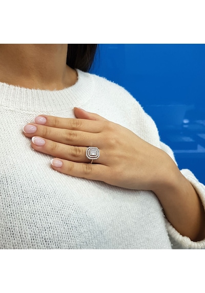 Lova 0,58 Karat Baget Ve Dört Köşe Pırlanta Yüzük - 1010364