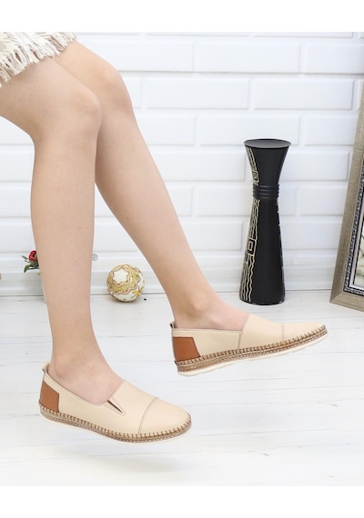 Nesil Shoes Syg P41 Bej Hakiki Deri Kadın Ayakkabı-bej Bej