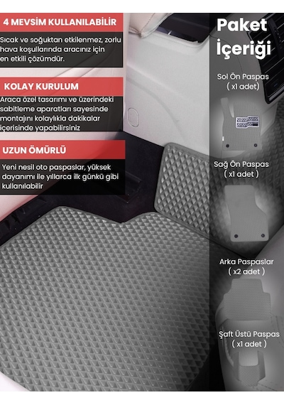 Volvo Xc70 2007-2016 Uyumlu Eva Paspas Tam Set Oto Paspas,araca Özel,tam Koruma,kolay Montaj 392