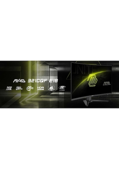 Msı 31.5 Mag 321cqf E18 2560x1440 Wqhd 16:9 Curve 1500r Rapıd Va 180hz 0.5ms Freesync Gamıng Monıtor