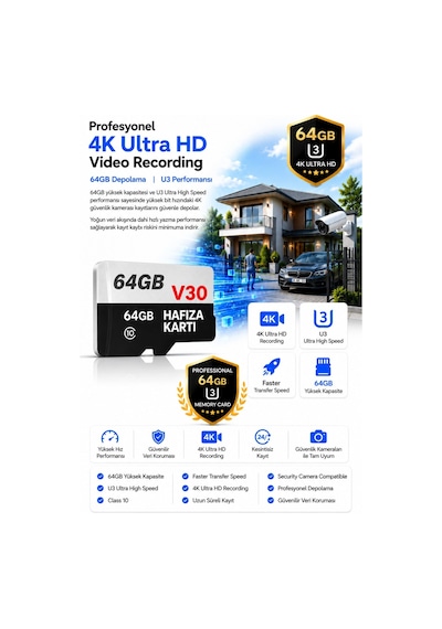 64gb Hafıza Kartı Class 10 Video Kayıt