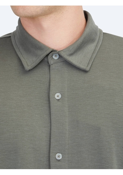 Haki Düz Regular Fit Casual Gömlek Haki