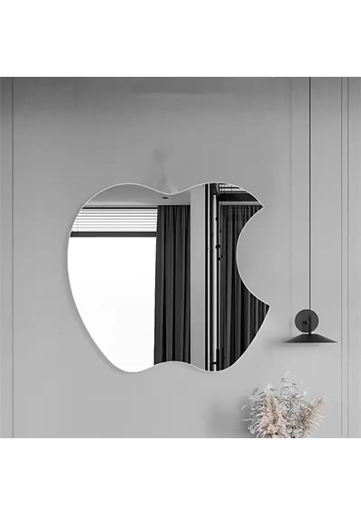 Apple Tasarım Kırılmayan Pleksi Duvar Aynası - 30x30 Cm Modern Dekoratif Ayna Belirtilmemiş