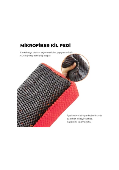 Mg Ps Mikrofiber El Kil Pedi 12x9 Cm - Süngerli Clay Pad Boya Yüzey Arındırma Pedi