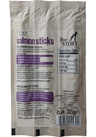 Cat Salmon Stick 6 Adet 3x5gr. Somonlu, Çubuk, Kedi Ödül Maması