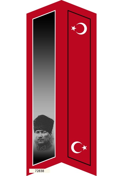 N Craft Desıgn 29ekim Atatürk Boyundan Pritli Arkalı -önlü Baskı Fuları Krem-kırmızı-siyah
