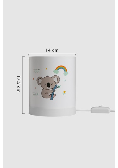 Kids Çocuk Bebek Odası Abajur - Renkli Figürlü Tasarımlı Gece Lambası - Sevimli Dekoratif Çocuk Odası Abajur Koala Koala