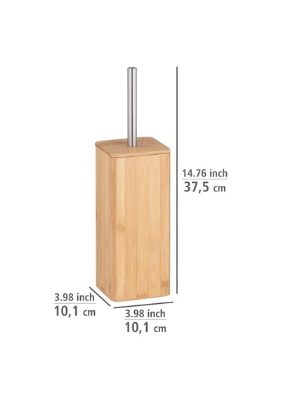 Bambu Tuvalet Fırçası Tutucu, Metal, Ahşap, 37,5 X 11 X 11 Beyaz - Çok Renkli