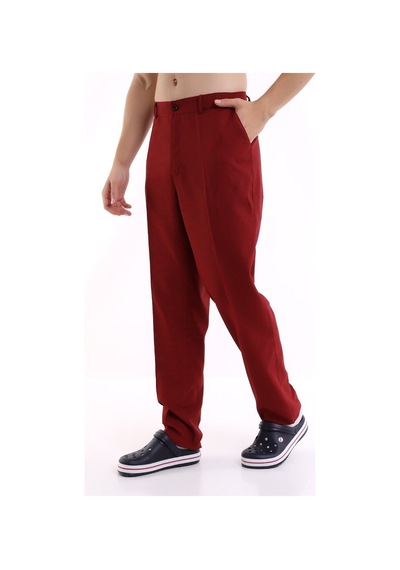 Aşçı Pantolon - 403 Kaz Ayağı Kırmızı-siyah-7068