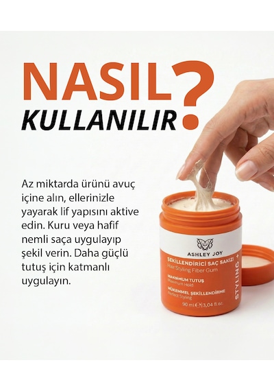 Ashley Joy Saç Sakızı Fiber Gum Maximum Tutuş Mükemmel Şekillendirme 90 ML