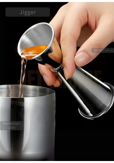 Jigger Çift Taraflı Bar Ölçeği Paslanmaz Kokteyl Ölçeği Barmen Ölçü Kabı Çelik 20/40 Cc