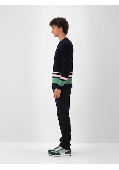 Xint Lacivert Yumuşak Dokulu Regular Fit Kazak 801820