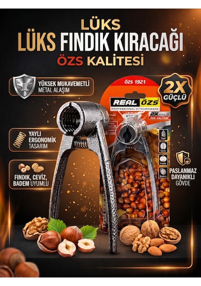 Dmax Ceviz Ve Fındık Kıracağı Seti 2'li Gri