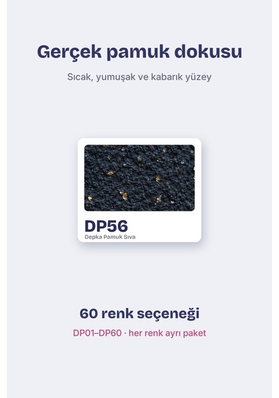 Depka Pamuk Sıva Dp56 2 Kg 7-8 M² İpek Sıva Alternatifi Isı Ve Ses Yalıtımlı Dekoratif Sıva