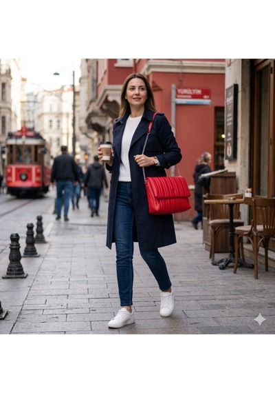 Dukidaso Kırmızı Suni Deri Kadın Kol Çantası Kırmızı Mt1523