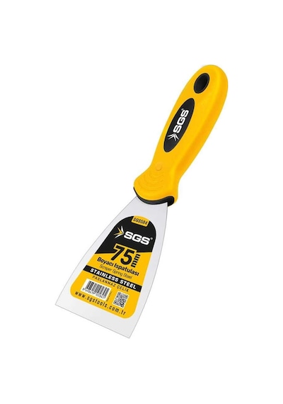 Sgs 584 Spatula Paslanmaz Çelik 75 Mm Sarı