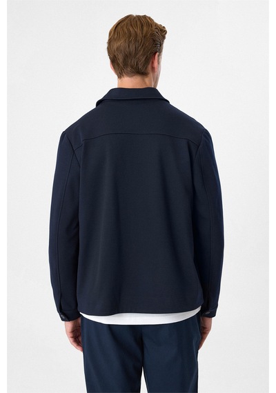 Back And Bond Lacivert Regular Fit Diagonel Örme Mont Çok Renkli